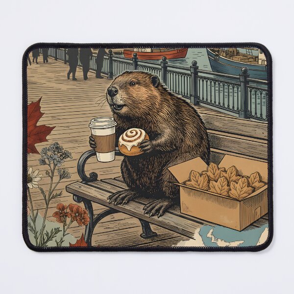 Item preview, Vintage Autumn Beaver Halifax Postcard designed and sold by CoffeeinBloom.