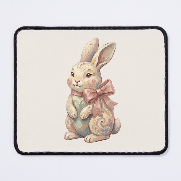 Item preview, Heirloom Faux Hand-Painted Style Easter Bunny with Bow – Soft Pastel Spring Illustration designed and sold by SkyTastic.