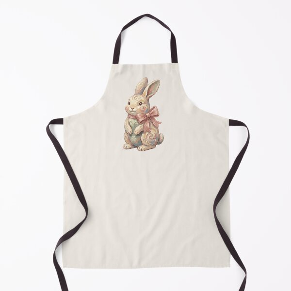 Item preview, Heirloom Faux Hand-Painted Style Easter Bunny with Bow – Soft Pastel Spring Illustration designed and sold by SkyTastic.
