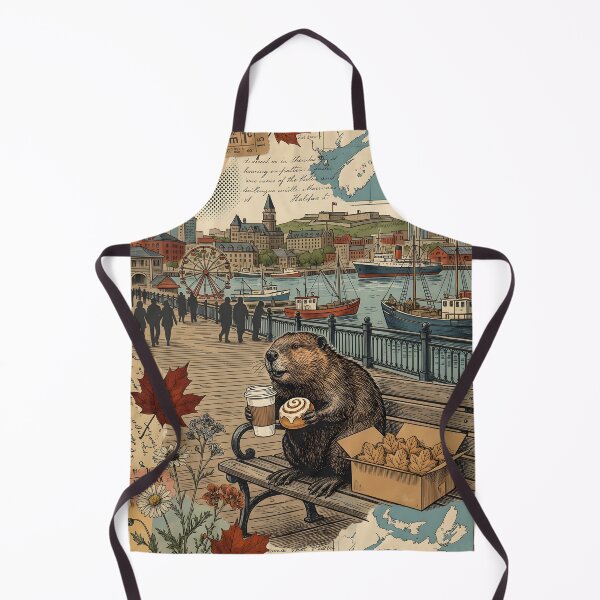 Item preview, Vintage Autumn Beaver Halifax Postcard designed and sold by CoffeeinBloom.