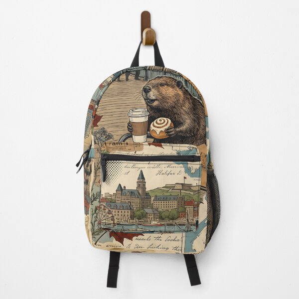 Item preview, Vintage Autumn Beaver Halifax Postcard designed and sold by CoffeeinBloom.