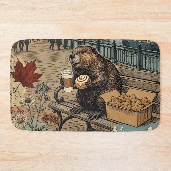 Item preview, Vintage Autumn Beaver Halifax Postcard designed and sold by CoffeeinBloom.