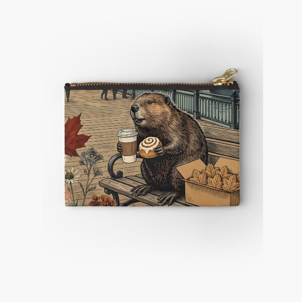 Item preview, Vintage Autumn Beaver Halifax Postcard designed and sold by CoffeeinBloom.