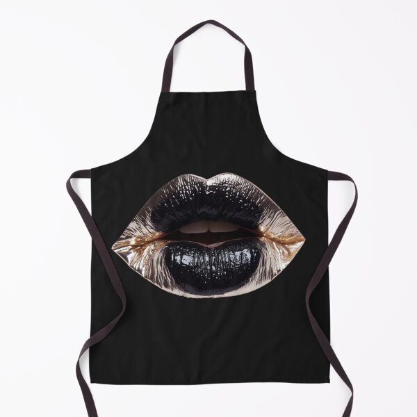 Item preview, Black and Gold Lips – Minimal Luxury Beauty Editorial Art designed and sold by NUVYStudio.
