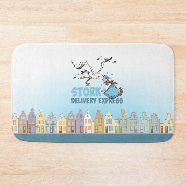 Item preview, The stork delivery express - Baby boy edition designed and sold by Stef Ringoot, cartoons and illustrations.