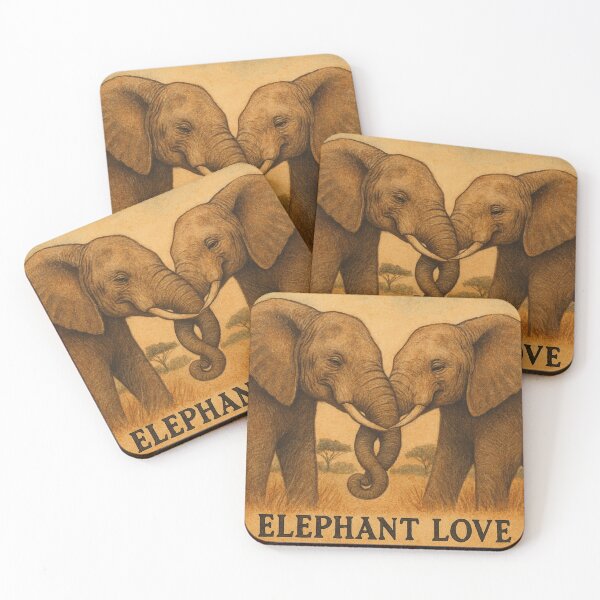 Item preview, Elephant Love – Embrace at Twilight designed and sold by Lyvion design.