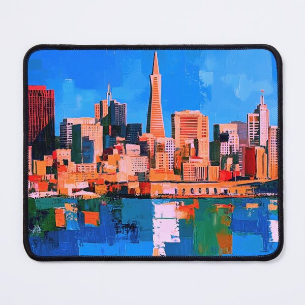Item preview, San Francisco Skyline – Blue-Rose Fusion Bay designed and sold by SkylineVistas Designs.