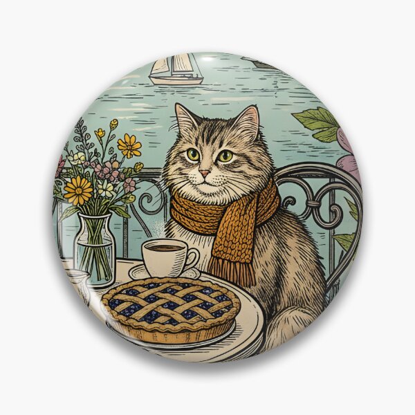 Item preview, Vintage Autumn Café Cat Postcard Halifax designed and sold by CoffeeinBloom.