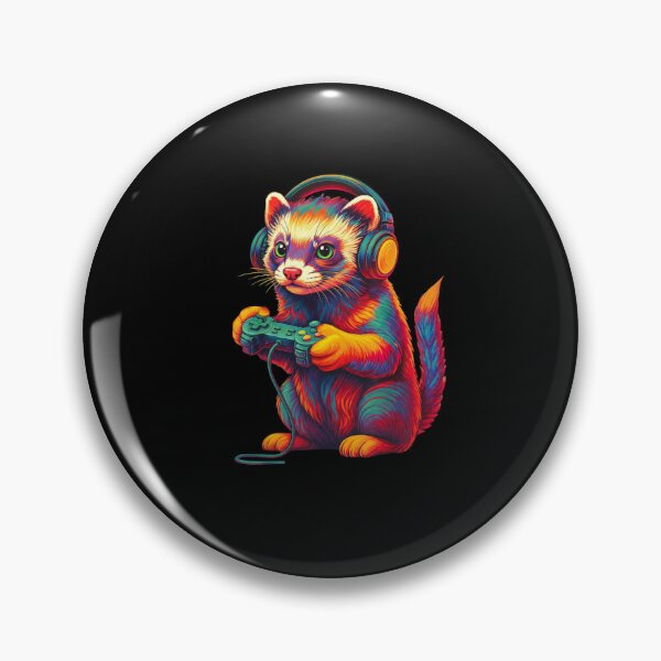 Item preview, Gamer Ferret Playing Video Games designed and sold by salmzouriart.
