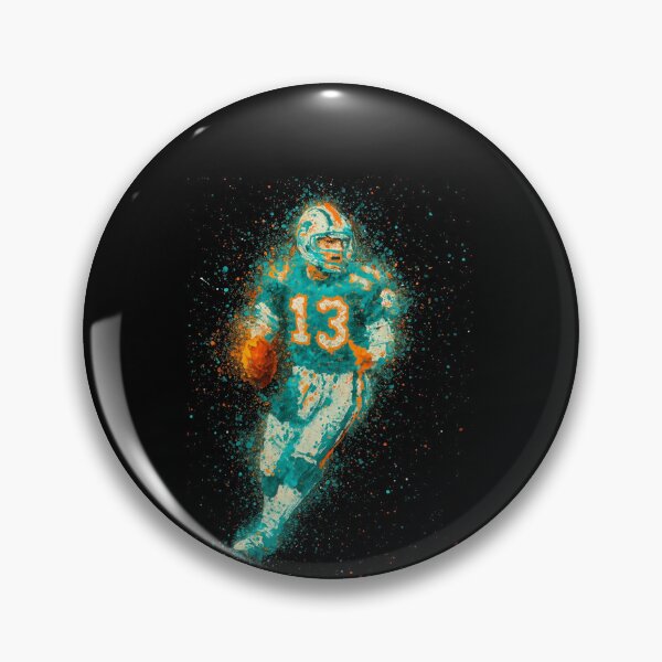 Item preview, Dan Marino #13 Miami Dolphins Art – Aqua & Orange Splatter Design designed and sold by TheArtOfCar.
