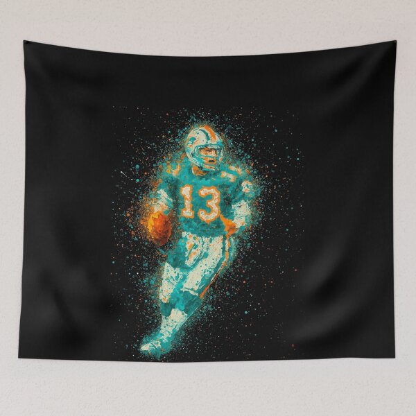 Item preview, Dan Marino #13 Miami Dolphins Art – Aqua & Orange Splatter Design designed and sold by TheArtOfCar.
