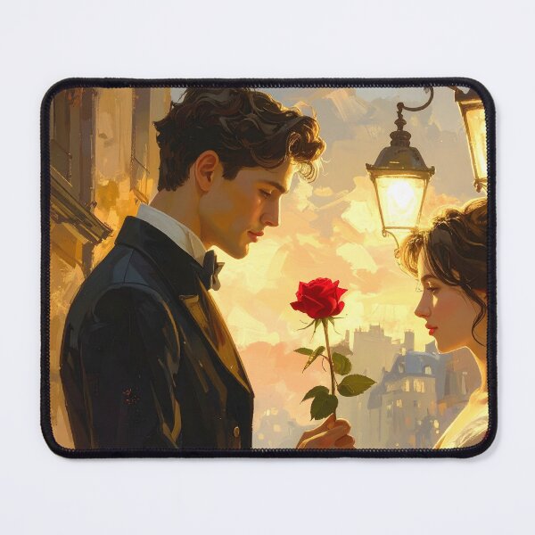 Item preview, Romantic art Paris – Vintage couple under golden lampposts designed and sold by Schoenenwald - Illustrations Uniques et Originales.