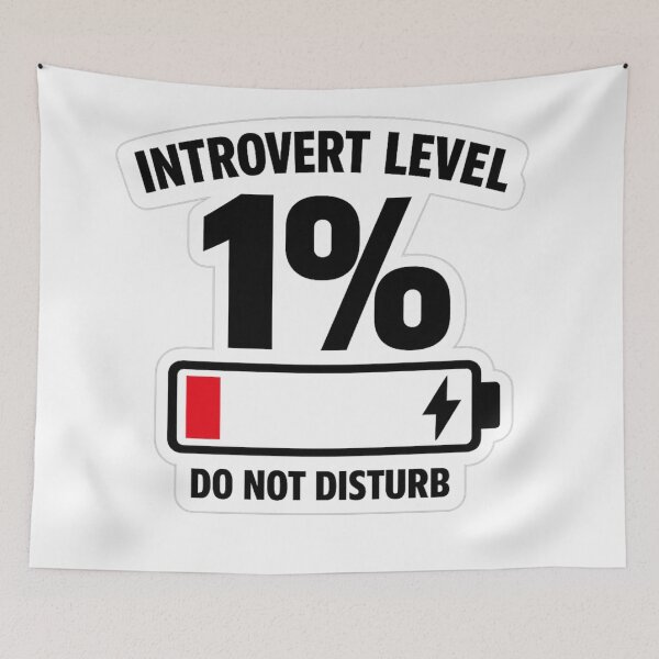 Item preview, Introvert Level 1% Sticker – Do Not Disturb Social Battery Funny Quote designed and sold by QuirkyCartel.