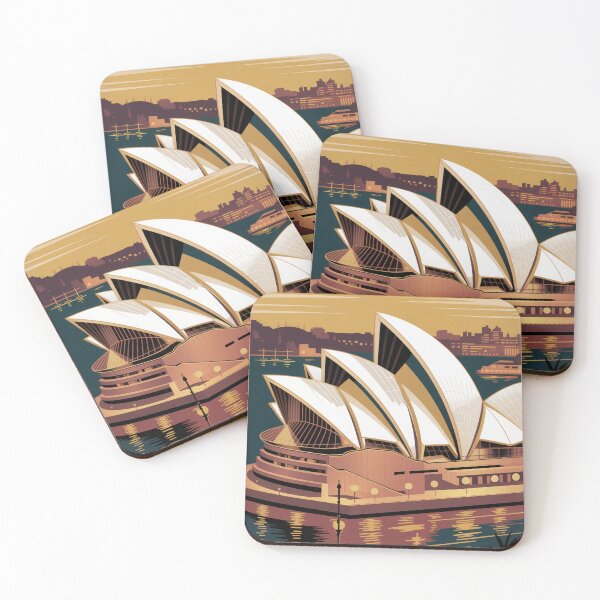 Item preview, Sydney Sydney Opera House Vintage Travel Poster - Golden Age Elegance Retro Art designed and sold by NightIcons.