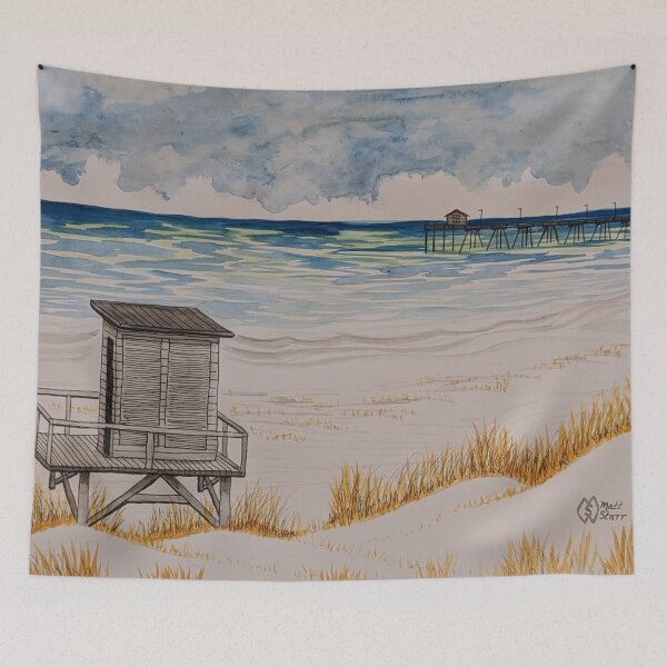 Item preview, Lifeguard station at the pier  designed and sold by Matt Starr Fine Art .