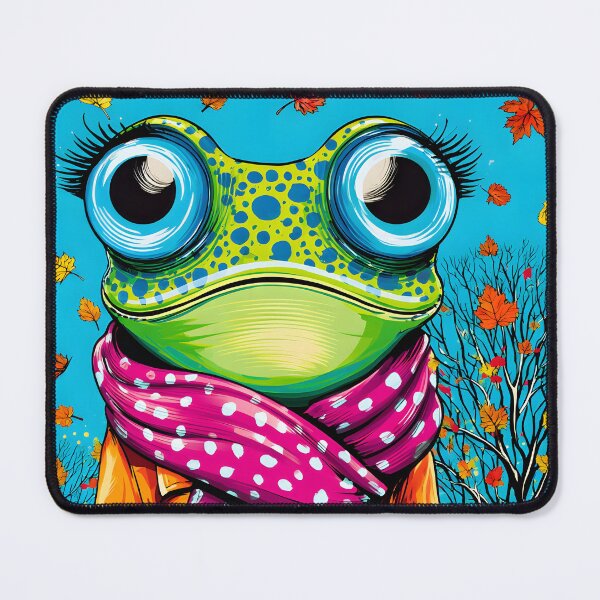 Item preview, Whimsical Frog in Fashionable Scarf and Coat designed and sold by Artessie.