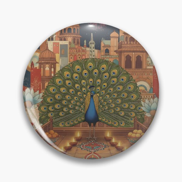 Item preview, Vintage Indian Peacock Festival Postcard designed and sold by CoffeeinBloom.