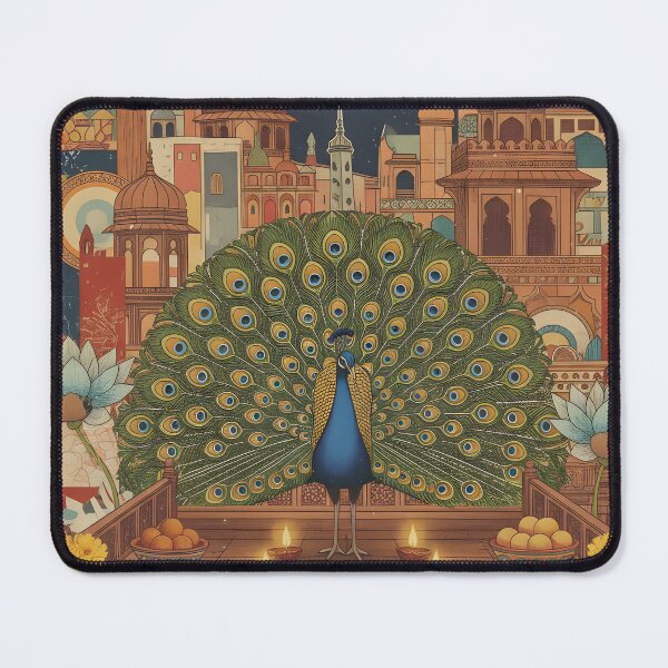 Item preview, Vintage Indian Peacock Festival Postcard designed and sold by CoffeeinBloom.