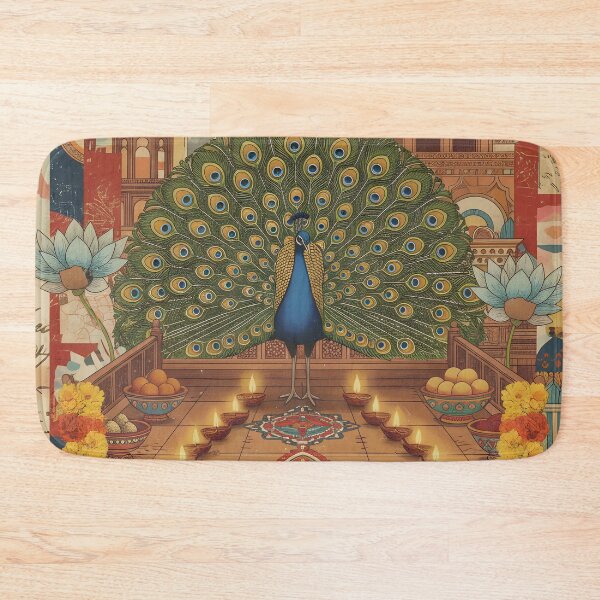 Item preview, Vintage Indian Peacock Festival Postcard designed and sold by CoffeeinBloom.