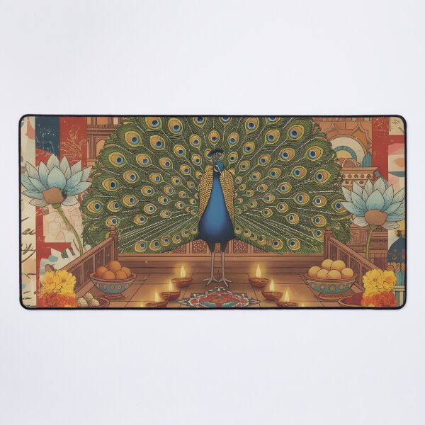 Item preview, Vintage Indian Peacock Festival Postcard designed and sold by CoffeeinBloom.