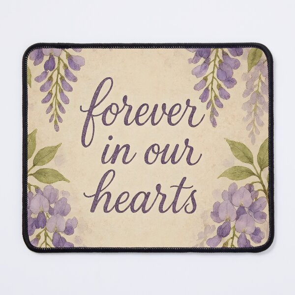 Item preview, Forever in Our Hearts – Purple Wisteria Wishes on Aged Paper designed and sold by EmeraldeaArt.