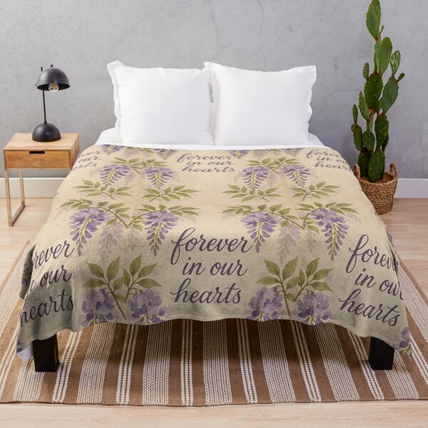 Item preview, Forever in Our Hearts – Purple Wisteria Wishes on Aged Paper designed and sold by EmeraldeaArt.