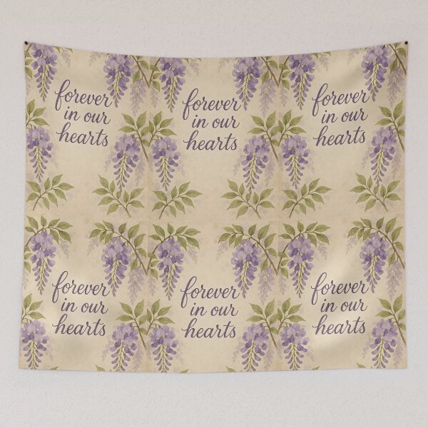Item preview, Forever in Our Hearts – Purple Wisteria Wishes on Aged Paper designed and sold by EmeraldeaArt.