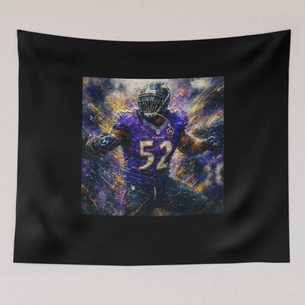 Item preview, Ray Lewis #52 Baltimore Ravens Art – Purple & Gold Explosion Design designed and sold by TheArtOfCar.