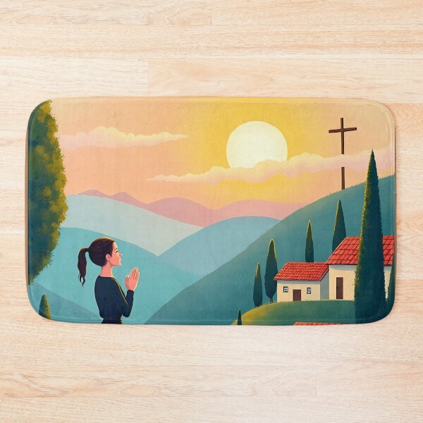 Item preview, Woman Praying Toward the Cross from a Hillside designed and sold by Pastor Reeves Studio.