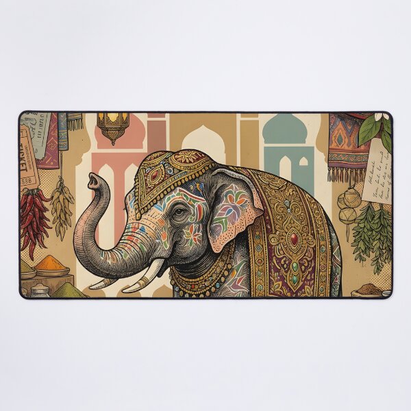Item preview, Vintage India Elephant and Spices Postcard designed and sold by CoffeeinBloom.