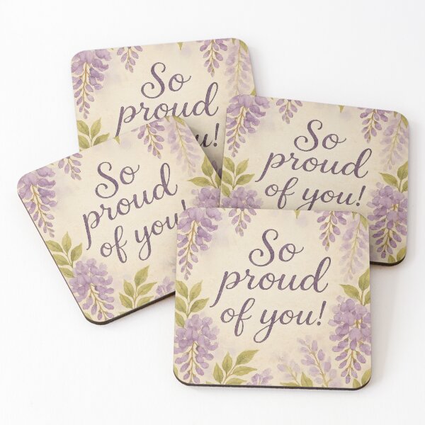 Item preview, So Proud of You! – Purple Wisteria Wishes on Aged Paper designed and sold by EmeraldeaArt.