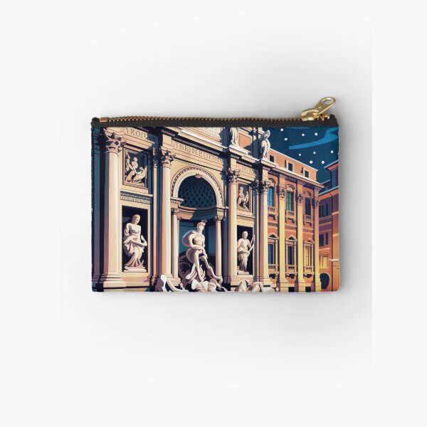 Item preview, Rome Trevi Fountain Vintage Travel Poster - Winter Wonderland Retro Art designed and sold by NightIcons.