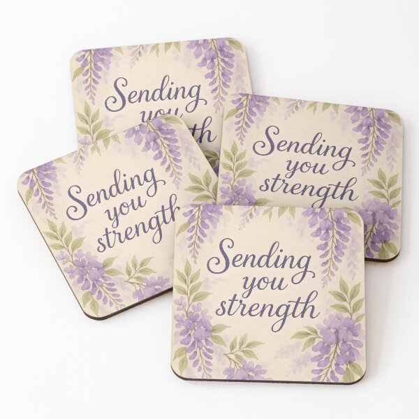 Item preview, Sending You Strength – Purple Wisteria Wishes on Aged Paper designed and sold by EmeraldeaArt.