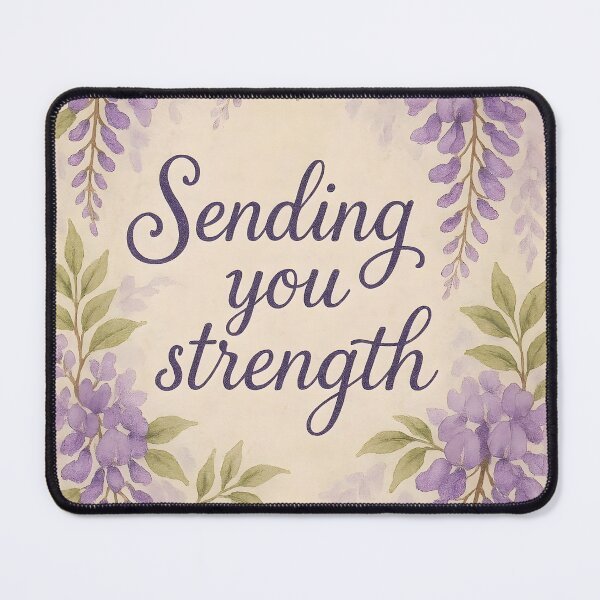 Item preview, Sending You Strength – Purple Wisteria Wishes on Aged Paper designed and sold by EmeraldeaArt.