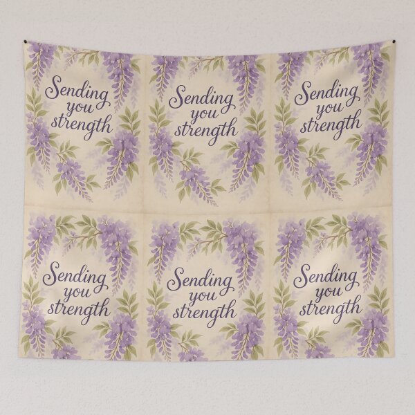 Item preview, Sending You Strength – Purple Wisteria Wishes on Aged Paper designed and sold by EmeraldeaArt.