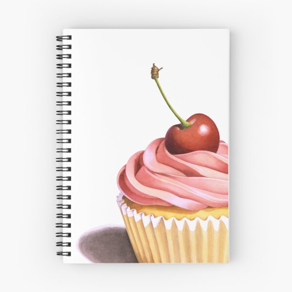 Item preview, Pink Cupcake illustration originally painted in watercolours designed and sold by PatriciaSheaDesigns.