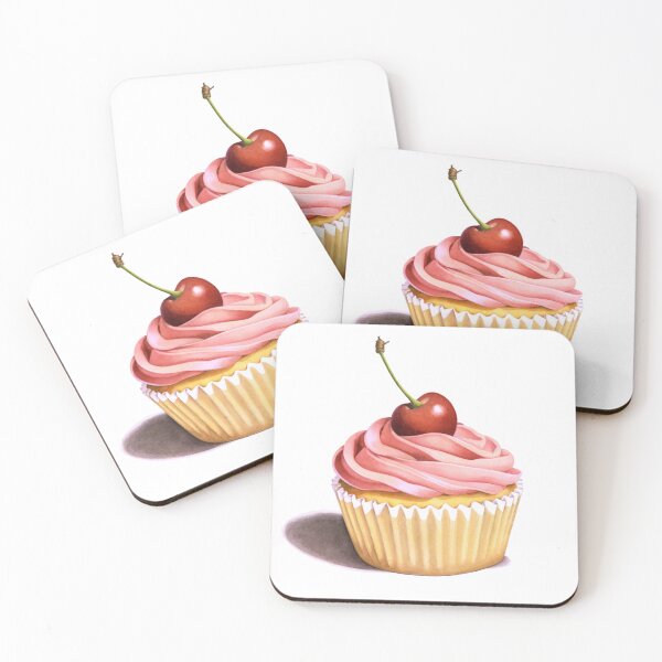 Item preview, Pink Cupcake illustration originally painted in watercolours designed and sold by PatriciaSheaDesigns.