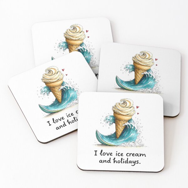 Item preview, Surfing the Ice Cream Wave – Cute Surfer Kid on Blue Soft Serve designed and sold by MaciejRudzinsky.