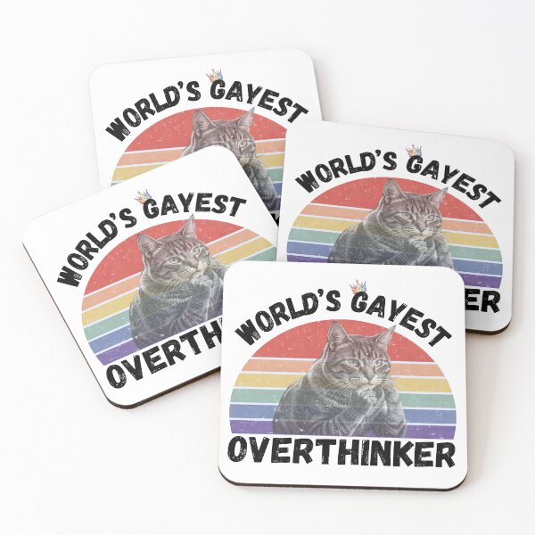 Item preview, World’s Gayest Overthinker designed and sold by Rainbow-Nation.