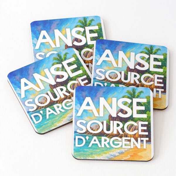 Item preview, Anse Source d’Argent, La Digue Seychelles – Watercolor Beach Poster designed and sold by Sea Gem.