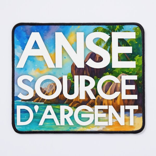 Item preview, Anse Source d’Argent, La Digue Seychelles – Watercolor Beach Poster designed and sold by Sea Gem.