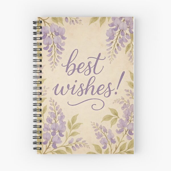 Item preview, Best Wishes – Purple Wisteria Wishes on Aged Paper designed and sold by EmeraldeaArt.