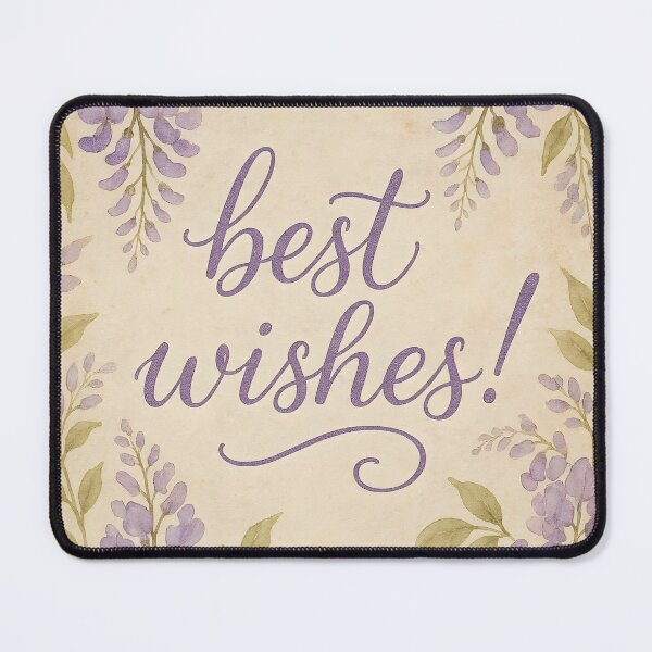 Item preview, Best Wishes – Purple Wisteria Wishes on Aged Paper designed and sold by EmeraldeaArt.