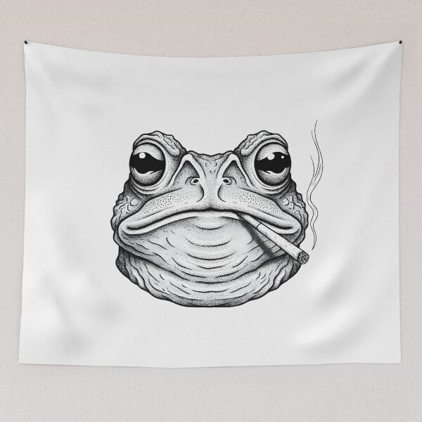 Item preview, Smoking Frog Vintage 90s Graphic, Retro Funny Smoking Frog, Frog Lovers Gift, Toad Adult, Frog Meme Gifts designed and sold by DesignDenDo ⭐⭐⭐⭐⭐.