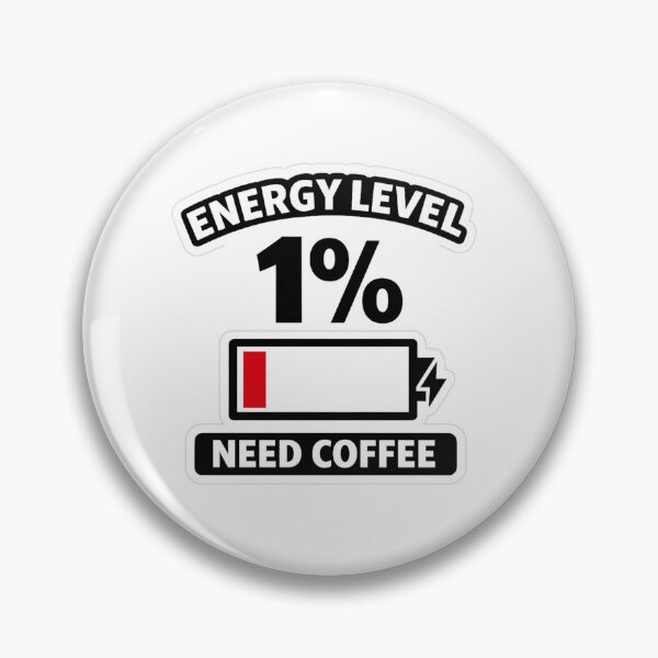 Item preview, Energy Level 1% Sticker – Need Coffee Funny Battery Quote for Tired People designed and sold by QuirkyCartel.