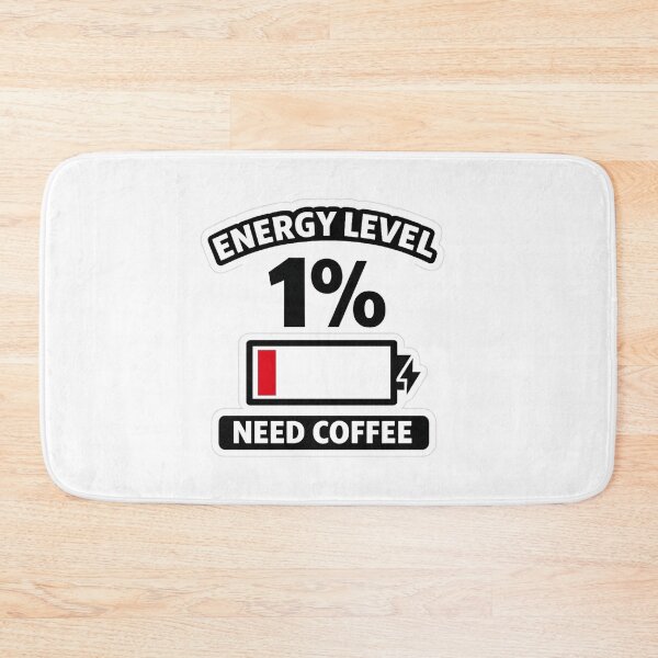 Item preview, Energy Level 1% Sticker – Need Coffee Funny Battery Quote for Tired People designed and sold by QuirkyCartel.