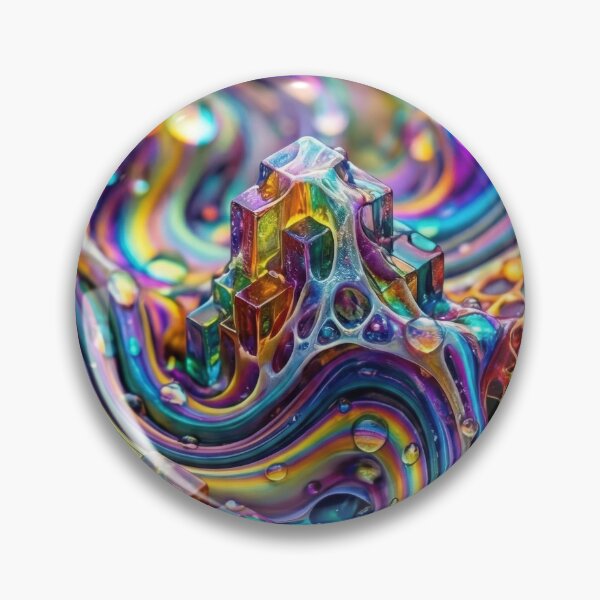 Artikelvorschau, Psychedelische digitale Stadt – Regenbogenwürfel & Wirbel entworfen und verkauft von B-Russ-Stuff.