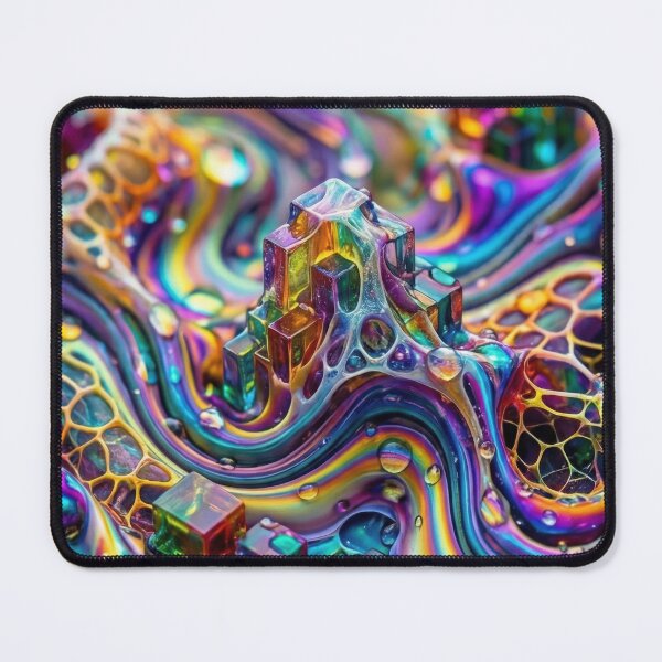Item preview, Psychedelic Digital City – Rainbow Cubes & Swirls designed and sold by B-Russ-Stuff.