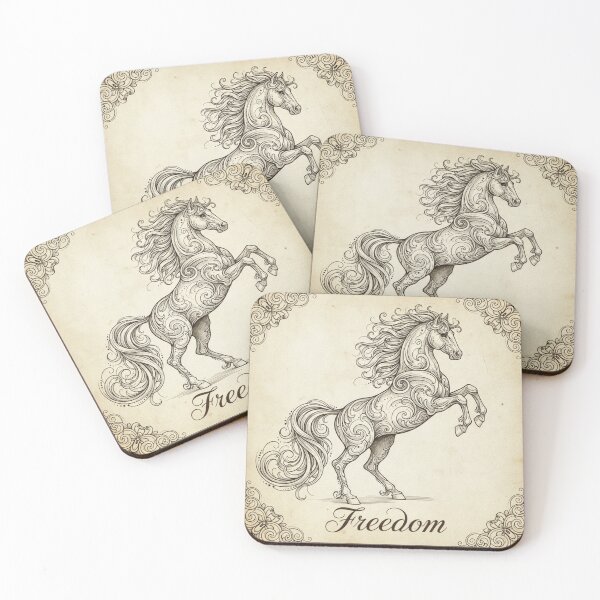 Item preview, Calligraphy Freedom Horse designed and sold by Ranch Life.