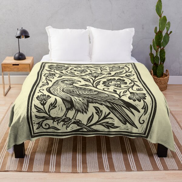 Item preview, Black Kite Folk Art Floral Forest Birdwatching designed and sold by Y-Vibes.